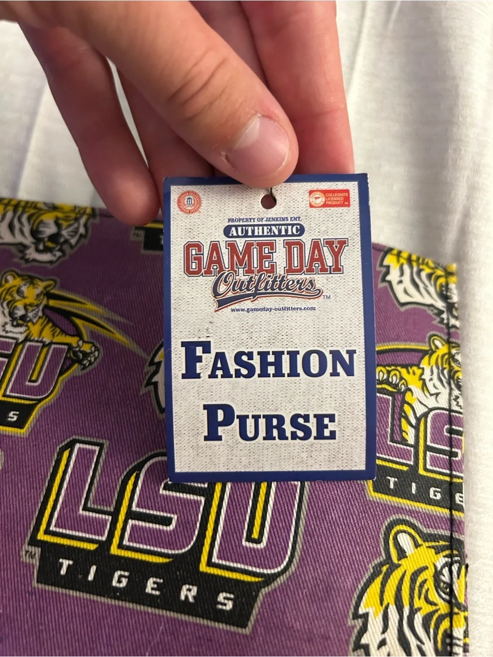 LSU Tigers Purple Fashion Satchel - Collegiate Logo Design